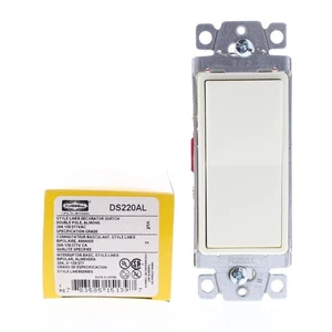 Hubbell Double Pole Almond Decorator Rocker Light Switch 20A Spec Grade DS220AL - Picture 1 of 6