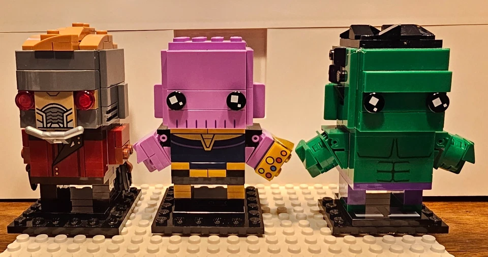 Lego Brickheadz Lot of 3 - Thanos, Star Lord, Hulk Complete - Image 1 of 2