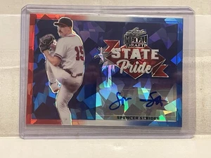 2021 Leaf Draft Spencer Strider State Pride Red White Blue Refractor #2/4 - Picture 1 of 2