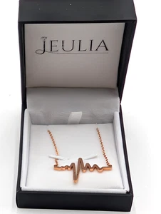 Nuevo en Caja Collar Julia Oro Rosa Marcado K18 Latido Corazón - Imagen 1 de 12