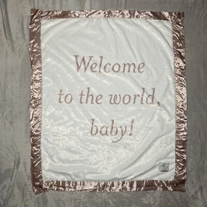 Little Giraffe Blanket Welcome to the World Baby Cream Reversible Dusty Pink - Picture 1 of 5