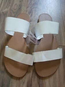 Charlotte Russe White Slip On Sandal Flats Size 7 New with Tags 