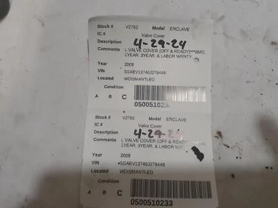 Used Engine Valve Cover fits: 2008 Buick Enclave Valve Cover Grade C Foto 1 de 4