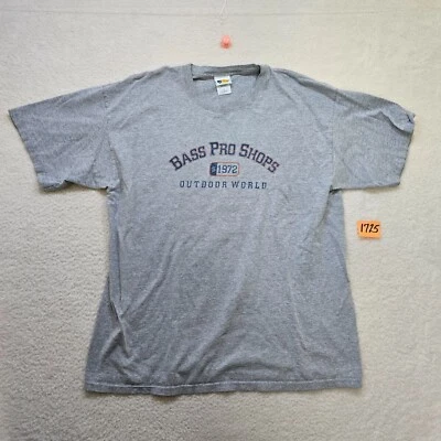 Camiseta Bass Pro Shops Para Hombre XL Gris Exterior Mundo Logo Gráfico Usada LEER Foto 1 de 4