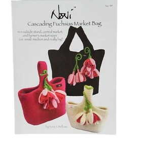 Cascading Fuchsias Market Bag Noni Knitting Pattern #114 Nora J. Bellows - Picture 1 of 5