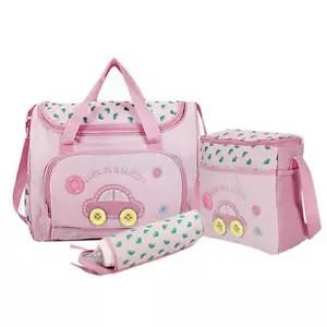 4PCS Pink Large Baby Diaper Nappy Changing mat Mommy Tote Handbag Bag US Seller - Picture 1 of 8