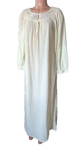 Vintage DEENA Nylon Nightgown Womens SMALL Full Length, Light Yellow-Made in USA - Picture 1 of 8