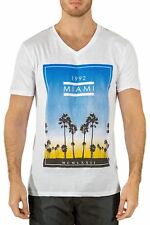 Bespoke moda Men's Fashion Slim fit t-shirt white/multicolor sunny Miami beach
