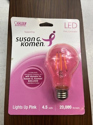 Feit Electric Pink Dimmable Filament Susan G Komen LED Light Bulb - Image 1 of 4