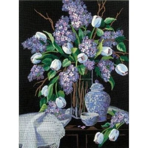 LILACS AND LACE Printed Embroidery Kit 30.4cm x 40.6cm, 1529 - Picture 1 of 1