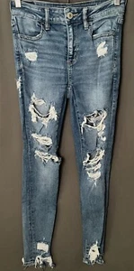 American Eagle Ne(x)t Level Stretch Distressed Skinny Jeans 4 Short - Picture 1 of 7