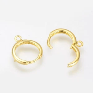 20 piezas Pendientes de aro abrazo de latón dorado hallazgos para hacer joyas 16 ~ 17x14 mm - Imagen 1 de 1