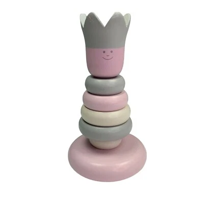 Деревянный укладчик Pottery Barn Kids деревянные укладочные кольца детская игрушка розовый - Изображение 1 из 4