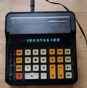 VINTAGE ELECTRONIC CALCULATOR ARISTO R 4000 ORIGINAL 1970'S RARE MODEL + TRANSFO - Photo 1/16
