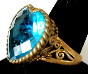 $89.90 on QVC SAJEN Blue Quartz Heart Ring Size 10 - Picture 1 of 5