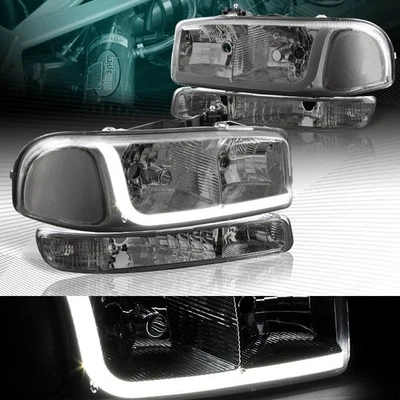 FAROS LED DRL HUMO + PARACHOQUES REFLECTOR TRANSPARENTE APTO 99-06 GMC SIERRA 1500/2500 Foto 1 de 4