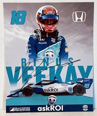 2025 Signed Rinus Veekay #18 AskROI Indy Car Hero Card Grand Prix Coyne Racing - Image 1 of 2