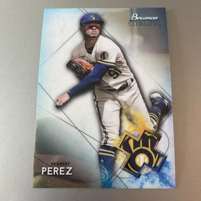 2021 Bowman Sterling - Prospects Hedbert Perez #BSP-24 (RC) Milwaukee Brewers - Image 1 of 2