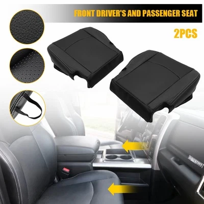 Fundas de asiento inferiores negras 2 piezas de cuero para Dodge Ram 3500/5500 Laramie 2013-2018 Foto 1 de 4