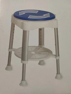 Russka Duschhocker mit Soft Drehsitz drehbar rund höhenverstellbar 150kg Ablage - Bild 1 von 12