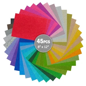 45 Stck. 8 x 12 Zoll Verschiedene Farben Handwerk Filz Stoff Blätter 1 mm Dick Vlies - Bild 1 von 8