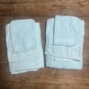 Vintage 80er Set 2 Canon Cotton Bath, Hand, Waschlappen, einfarbig mintgrün in Farbe USA - Bild 1 von 11