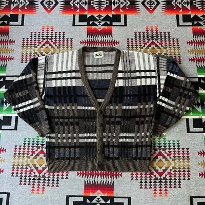 Suéter Le Tigre Para Hombres Cárdigan Tejido Grande De Colección Años 90 Multicolor EE. UU. C8 Foto 1 de 4