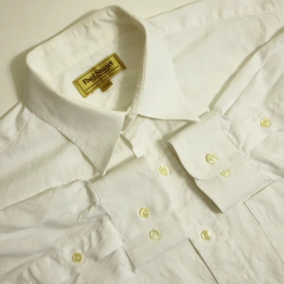 Paul Stuart Button Up Dress Shirt 17 34 White Oxford OCBD USA Long Sleeve - Image 1 of 4