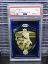 2021 Certified Justin Herbert Mirror Blue Gold Team #26/75 PSA 9 MINT Chargers