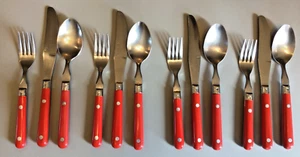 MARDI GRAS Washington Forge WF Cherry Red Flatware 4 Three-piece Sets Korea - Picture 1 of 11