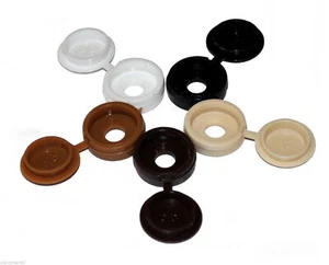 * BAG OF 100 HINGED SCREW COVER CAP CAPS for M3 + M4 Screws SNAP-ON PICK COLOR * - Picture 1 of 8