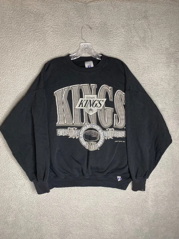 LA Kings Sweatshirt Mens Large Black Fleece Vintage Made In USA 1993 NHL Cover
