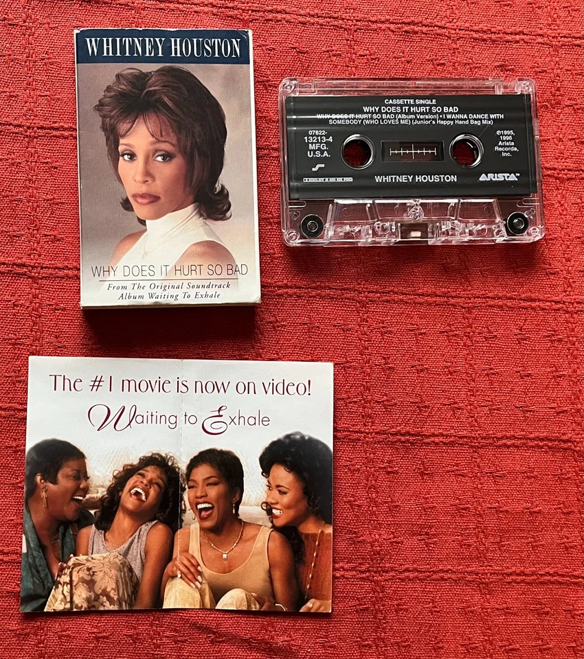 WHITNEY HOUSTON-RARE US CASSETTE SINGLE IN CARD SLEEVE-WHY DOES IT HURT SO BAD - Imagem 1 de 4
