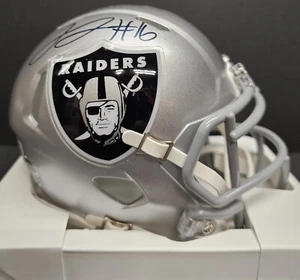 JAKOBI MEYERS Autographed Riddell Speed Mini Helmet. BECKETT - Picture 1 of 5