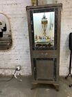 Antique 65” White Metal Apothecary Medical Industrial Doctors Dr Display Cabinet