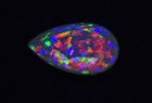 Cabochon pierre précieuse à facettes de feu à facettes de poire éthiopienne naturelle 15,5 ct++ + opale 24,4 x 15,4 mm