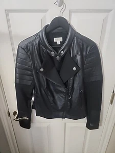 Ladies Sz M Black Faux Leather Bisou Bisou Jacket - Picture 1 of 4
