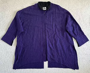 Carole Tomkins The Big Shirt tunica jacquard taglia 1 1 x viola nero colletto mandarino - Foto 1 di 19
