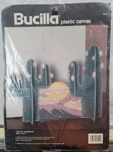 Bucilla Plastic Canvas Kit Cactus Door Stop Doorstop Size 10x11 New Unused 1990 - Picture 1 of 5