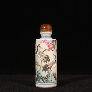 3.6"Old Chinese antique the Qing dynasty Qianlong reign Pastel snuff bottle - Picture 1 of 9