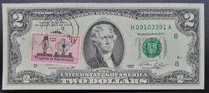 1976 Two Dollar Federal Reserve Note $2 First Day of Issue Postmarked UNC #79776 - Picture 1 of 2