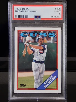 1988 TOPPS BASEBALL CARD RAFAEL PALMEIRO #186 CHICAGO CUBS | PSA 9 MINT POP 22 - Image 1 of 4