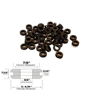 50-Pack of Rubber Grommet Wiring Bushings, 5/8" ID, 3/16" Groove, Fits 7/8" Hole - Picture 1 of 2