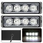 Universal Fitment 4 Led White Lights Recovery Flashing Strobe Grille For Ems