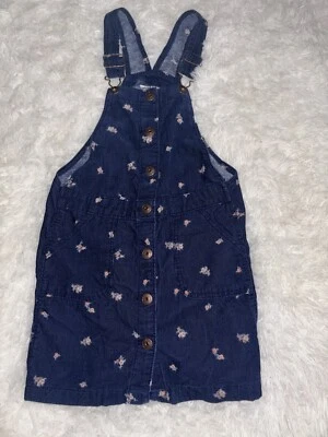 Niñas Osh Kosh B’Gosh talla Jersey 8 flores de pana fina azul marino. Lindo, Grt. Estado. Foto 1 de 4