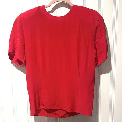 Top Jobes Nueva York Rojo 100% Seda Vintage Años 80/90 Sexy Versátil  Foto 1 de 4