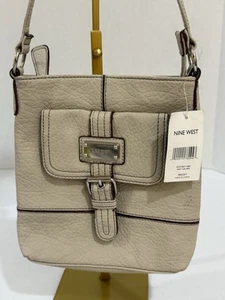 Nine West Vegan Leather Crossbody Bag ROCKY 60253601-N62 MIST GR MM New W/Tags - Picture 1 of 17