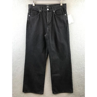 Nuevos pantalones de mezclilla negros holgados H&M para hombre talla 32/32 pierna ancha Foto 1 de 4