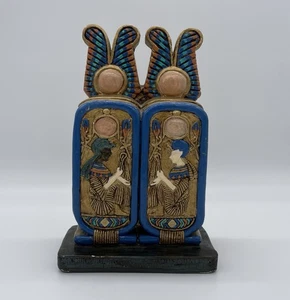 Serre-livre double cartouche vintage Lloyd Bryan Pottery 1978 renaissance égyptienne 1 pièce - Photo 1/6