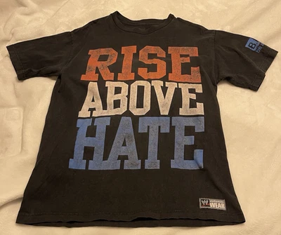 Vintage Authentic WWE John Cena Rise Above Hate Black Shirt Large - Image 1 of 4